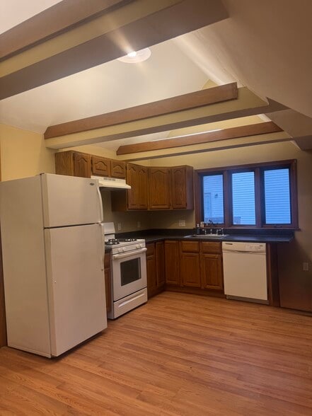Fully applianced kitchen with lofted ceilings - 173 Webster St