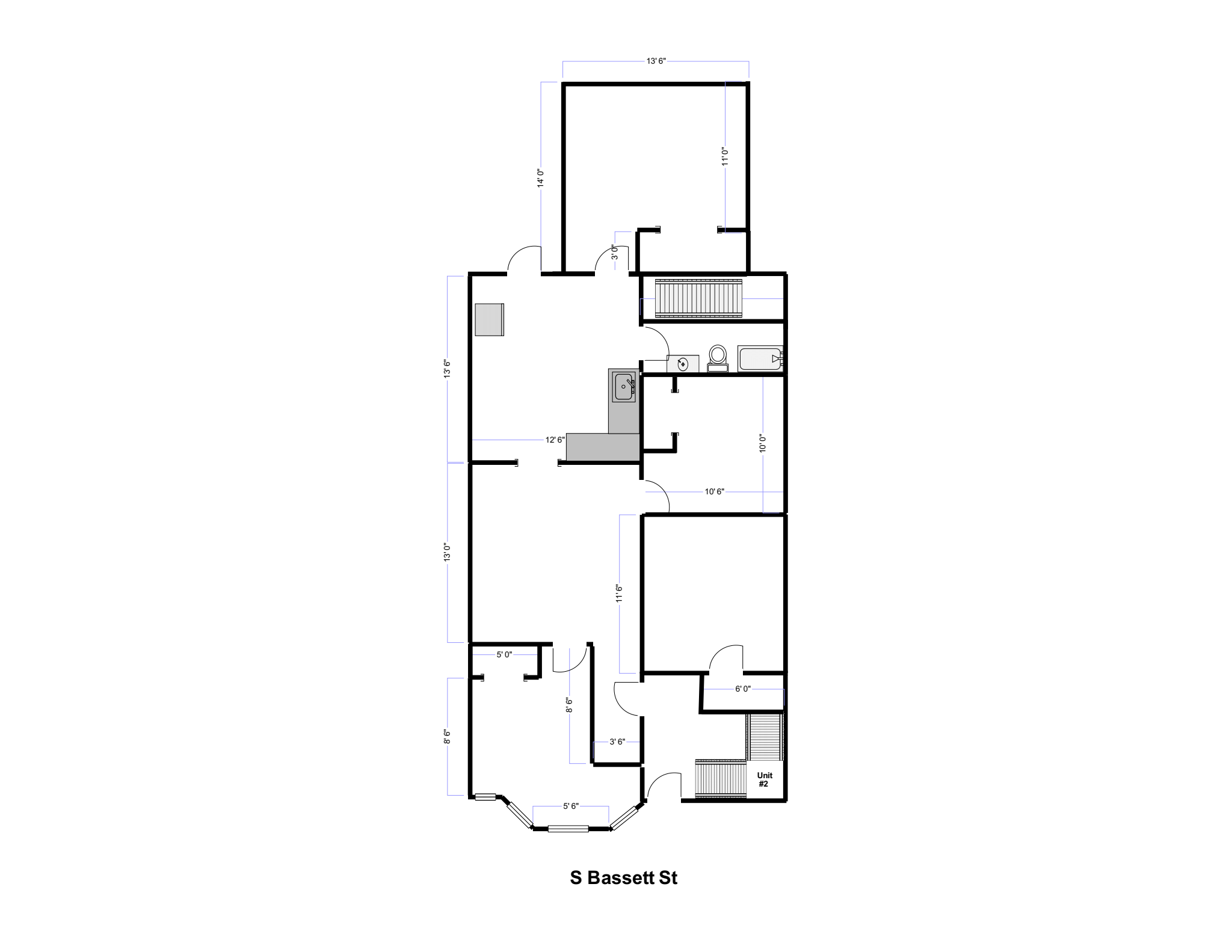 Unit Layout - 112 S Bassett St