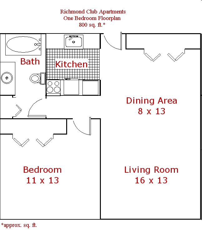 1BR/1BA - Richmond Club Apartments