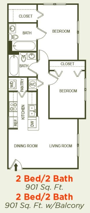 Floorplan - Dixie Court Apartments I, II & III