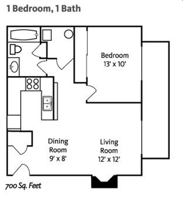 1BR/1BA - Greystone Manor