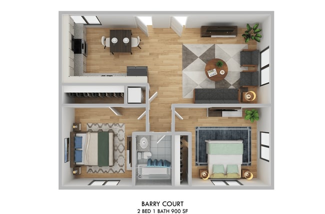 Floorplan - Barry Court - 722 W Barry Ave