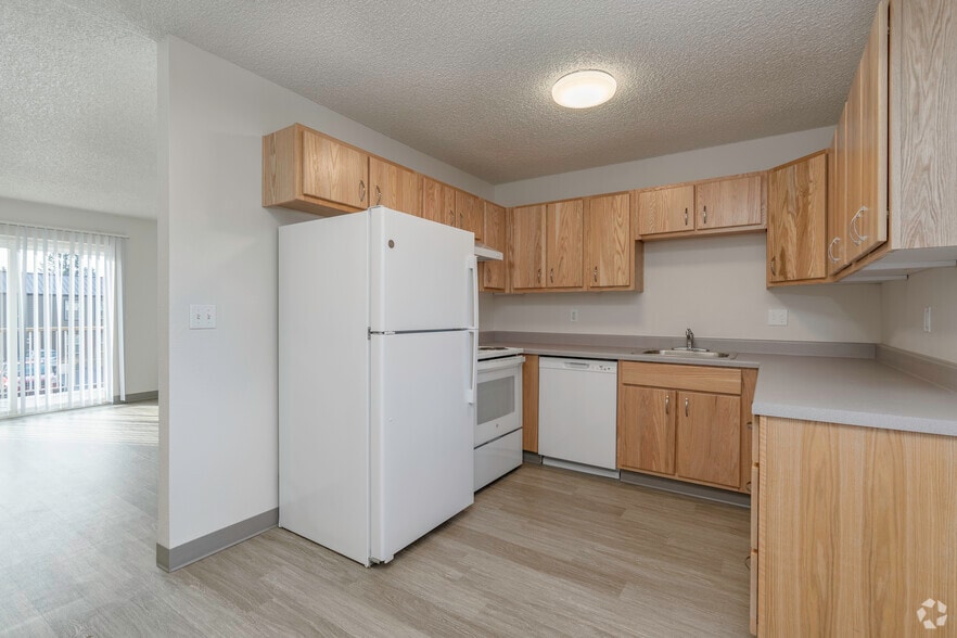2BR, 1BA - 800SF Kitchen - Parkside Apartments
