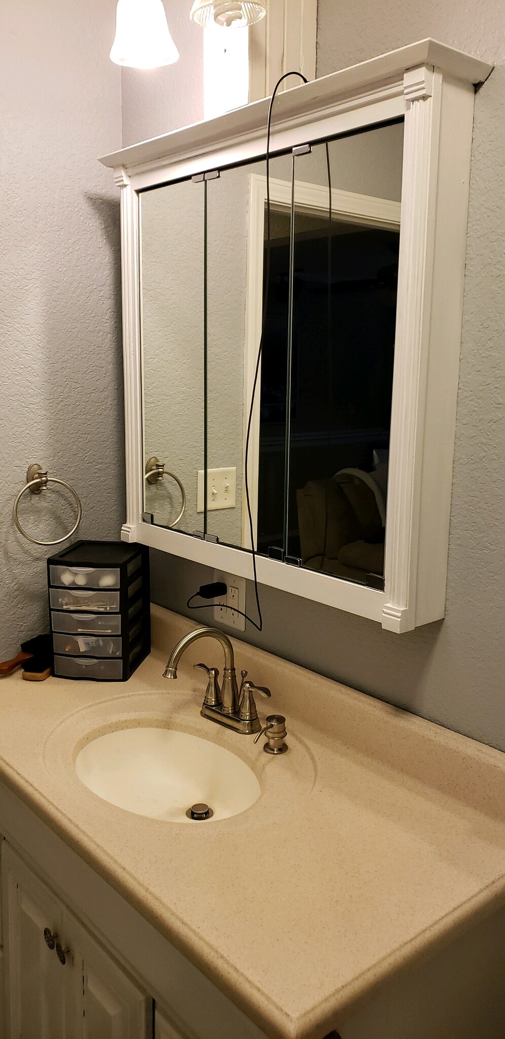 Lots of mirrors. Storage in medicine cabnet and large vanity. - 3916 Bluebell Dr.