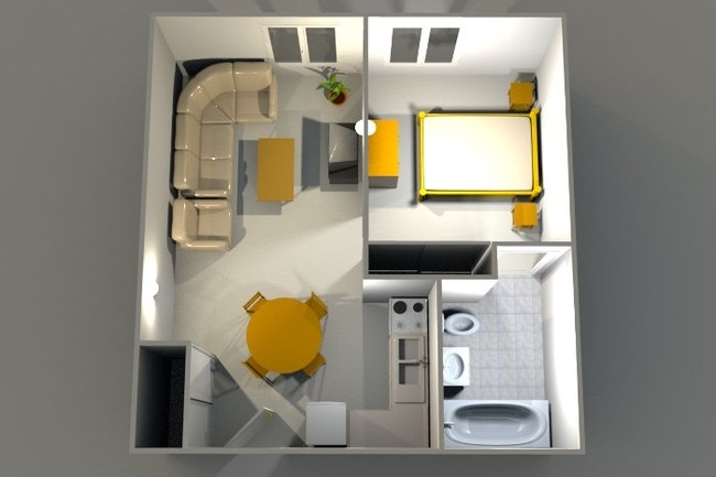 Floorplan - Belle Tower Apartments