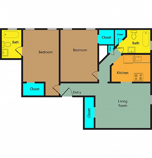 2BR/2BA - Webster Apartments