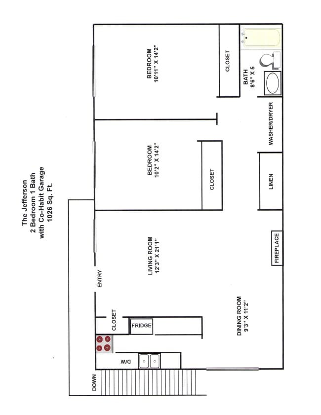 Floorplan - Cascade Park Apartments
