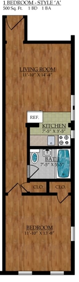 1BR/1BA - Beech Kearny Associates