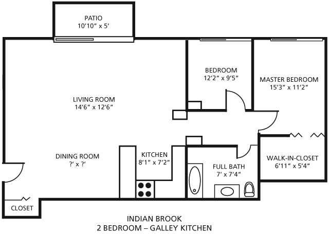 2BR/1BA - Indian Brook Apartments