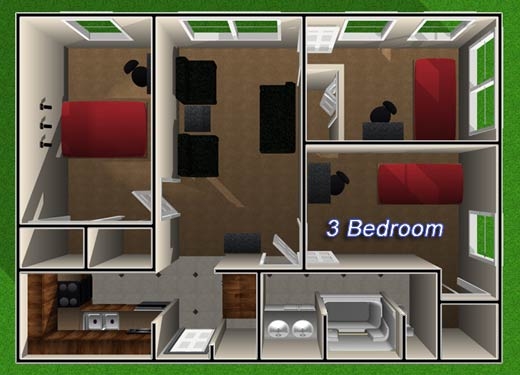 3BR/1BA - Harrison Apartments
