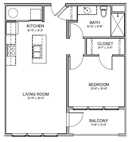 Floorplan - Apartments at the Yard: Keystone