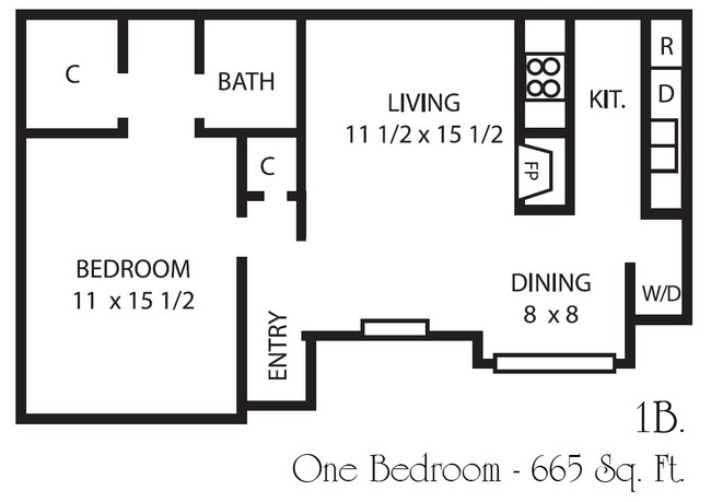 1BR/1BA - Countryside North Apartments