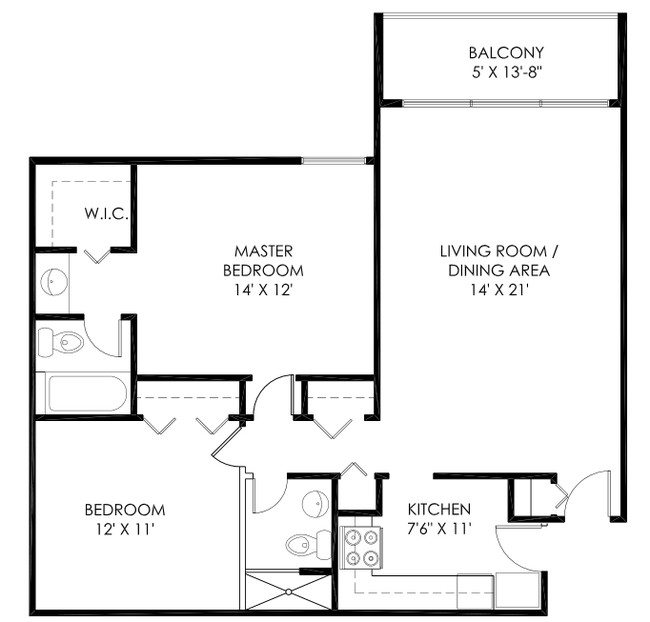 2BR/2BA - Nautilus Apartments