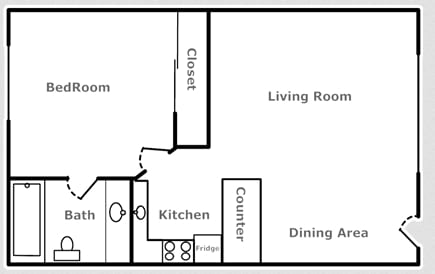 811 Building 1BR/1BA - Cedar Pointe Apartments