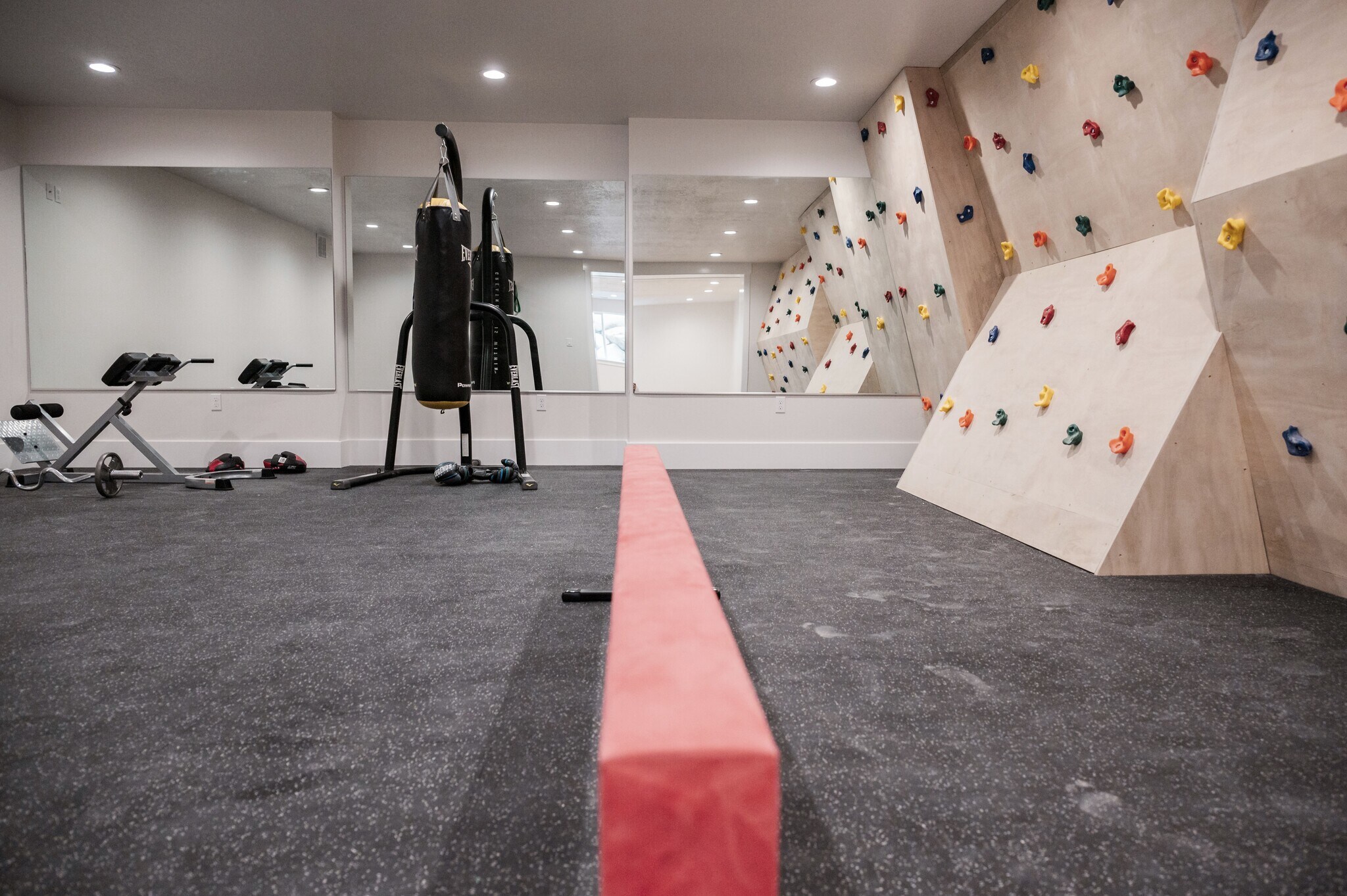 Indoor gym with climbing climbing wall - 4428 N Summer View Dr