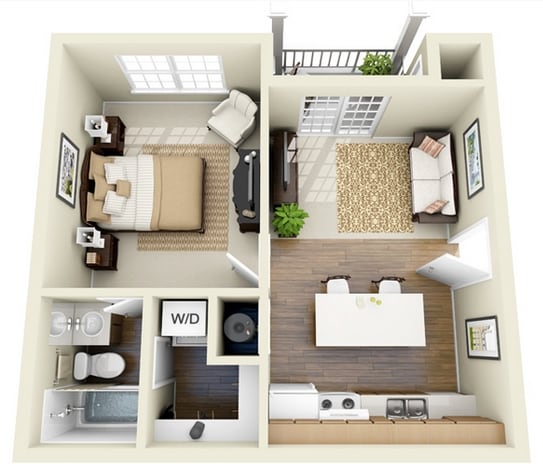 1BR/1BA - Greenbriar Apartments