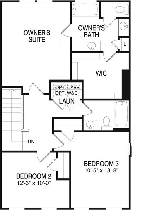 Third Floor - Floor plans are correct to scale but reversed - 1736 Beacon Ln
