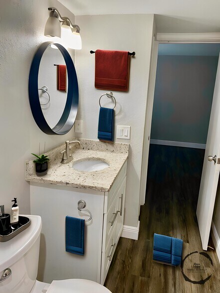 Upgraded bathroom with tons of storage. - 232 Orienta Point St