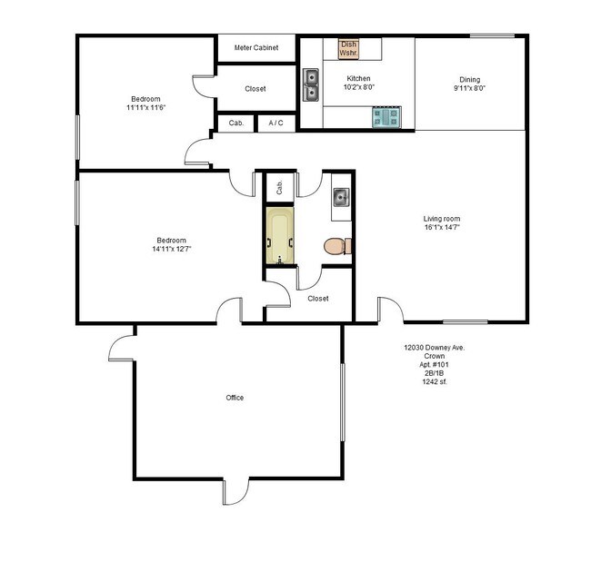2BR/1BA - Crown Apartments
