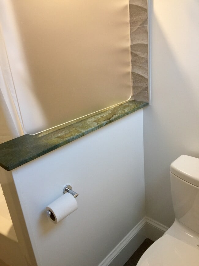Eco-friendly toilet, granite detail - 3918 Webster St