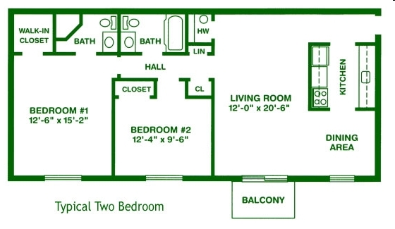 2BR/2BA - Norwood House Apartments