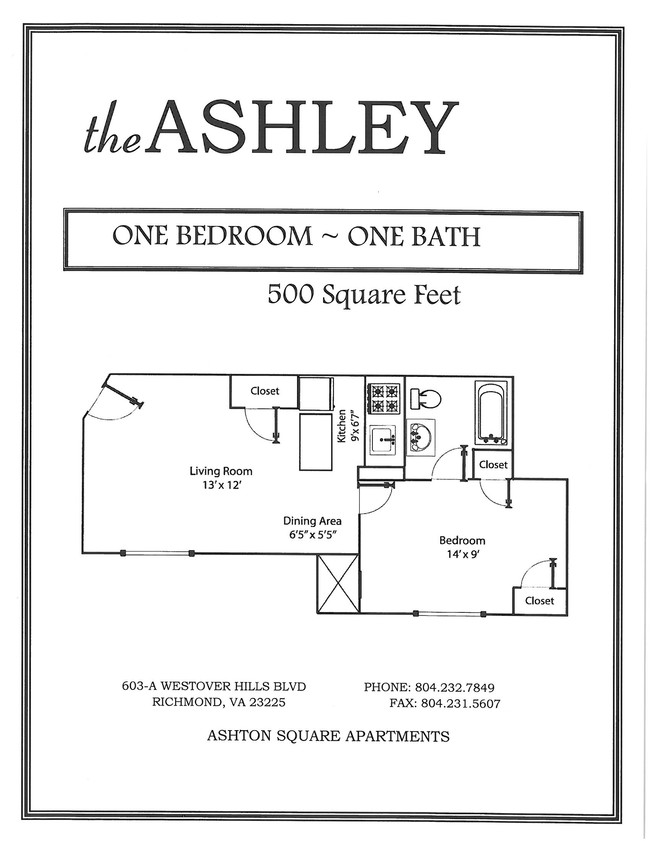 Floorplan - Ashton Square Apartments