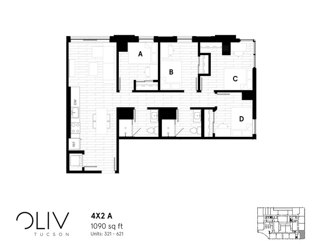 Four Bedroom Floor Plan - oLiv Tucson