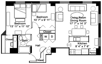 2BR/1BA - University Plaza Apartments