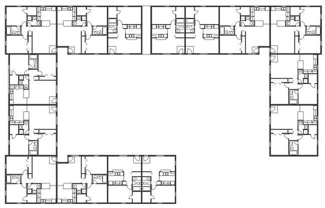 Building Layout - Line Drawing - Center Court Apartments