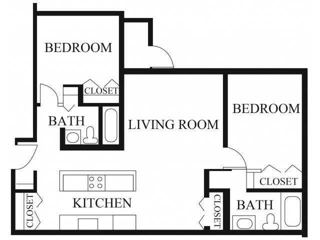 Two Bedroom Split - 840 County