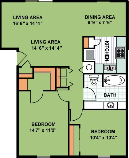 2BR/1BA - Carlyle Court