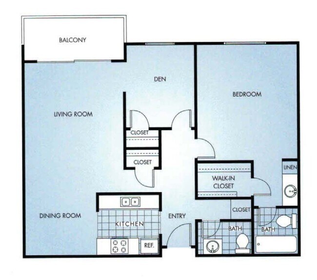 San Pasqual - 1 Bed 1 Bath Den - 975 San Pasqual Apartments