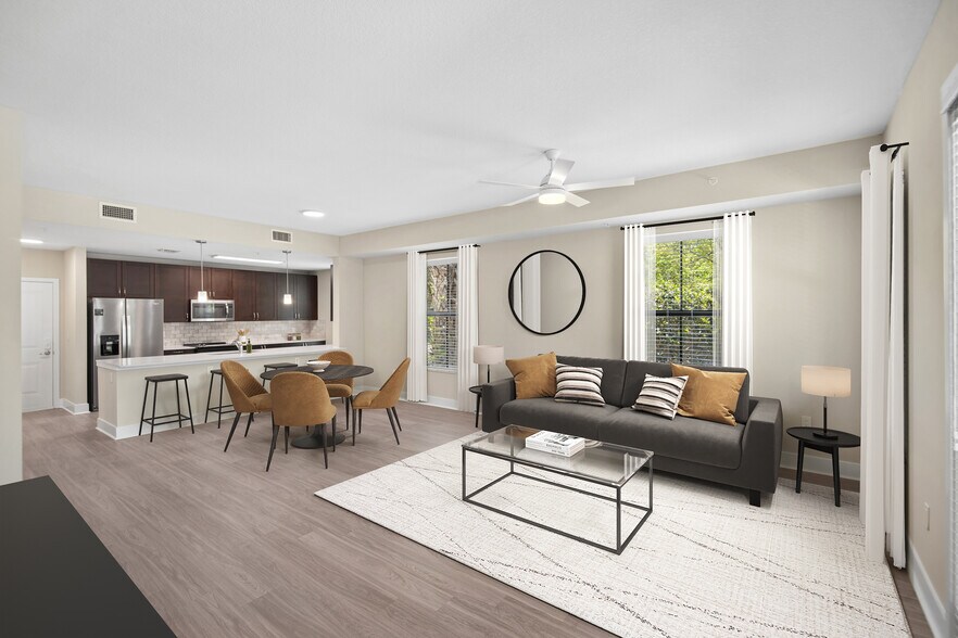 Updated Finishes living and dining area with hard surface flooring - Avalon 850 Boca
