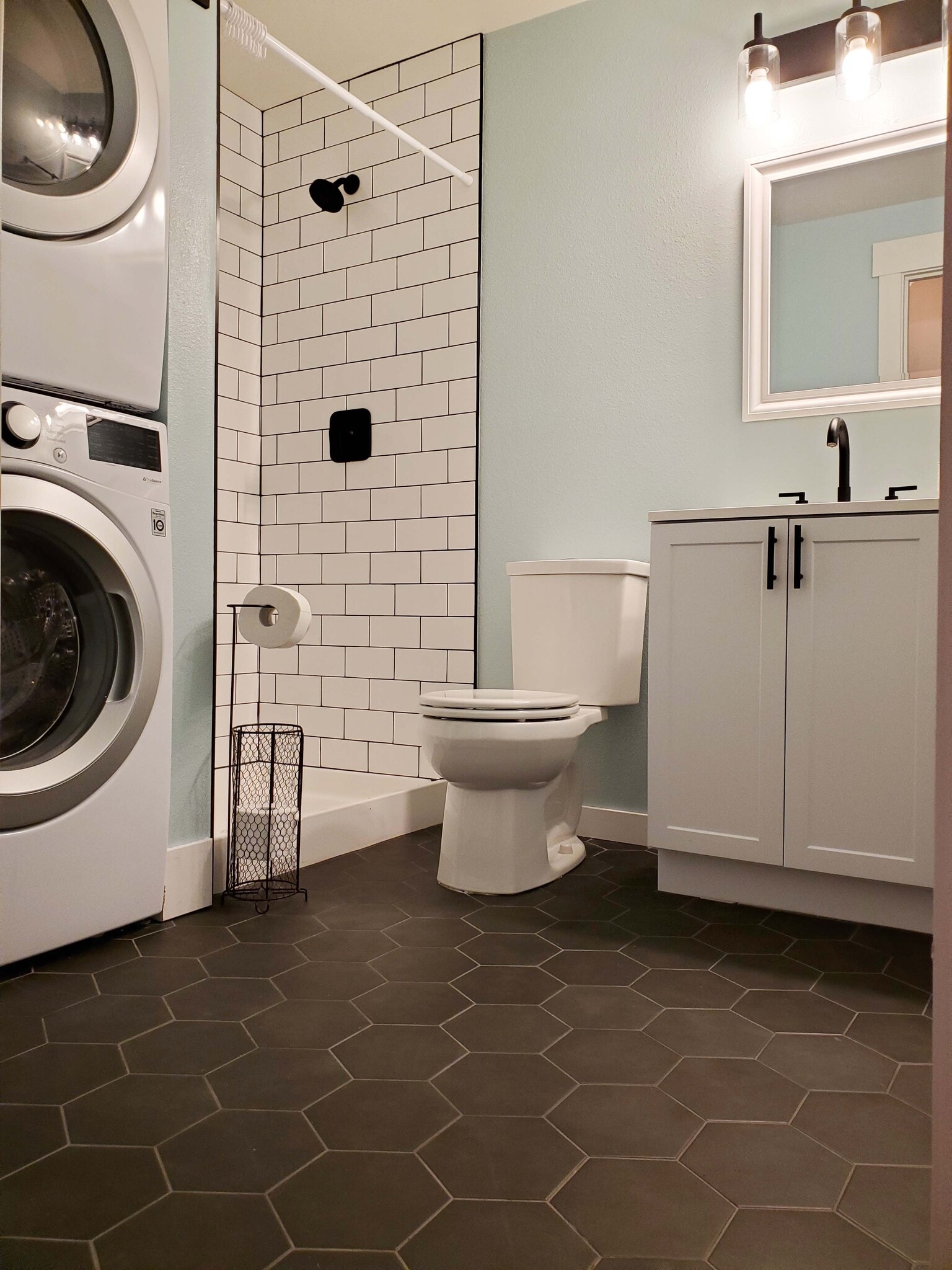 Hall bathroom with laundry - 8105 Spur Ct NW
