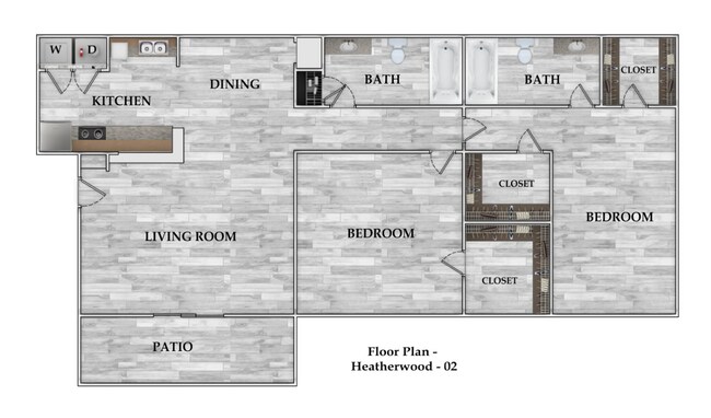 2x2 959 sf.png - Heatherwood Apartments