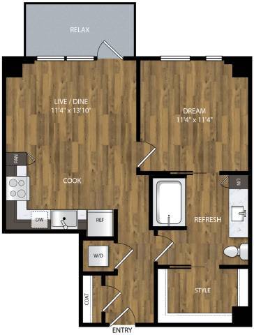 Floorplan - Willamette Tower