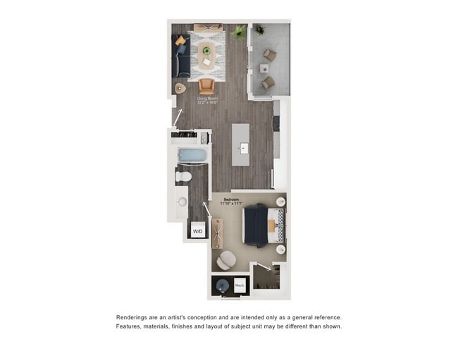 The Richmond Apartments A1 Floor Plan in Millcreek, UT - The Richmond Apartments