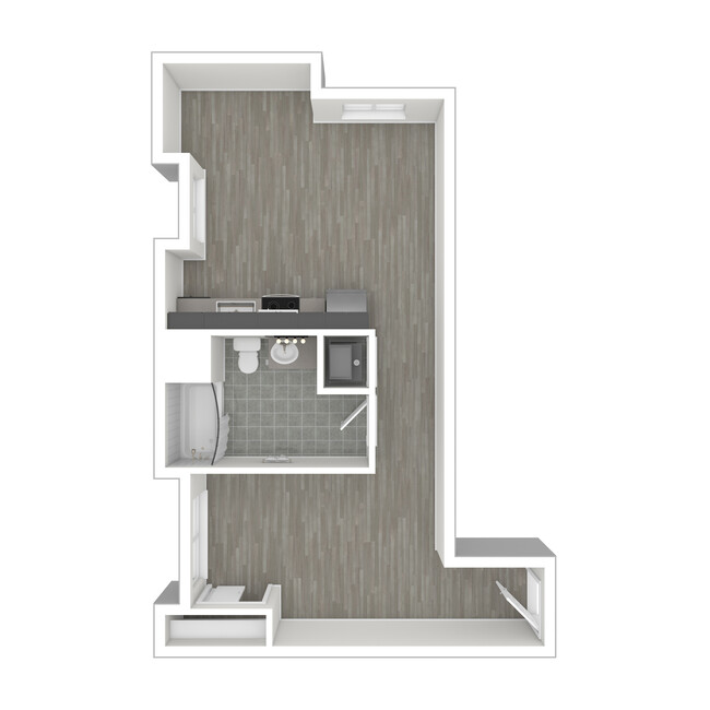 S11 - Studio Floor Plan - 594 SF - Catalina West Adams