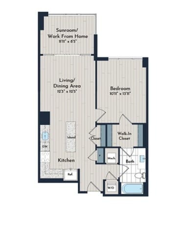 1BS-3g Floor Plan - Meridian 2250 at Eisenhower Station