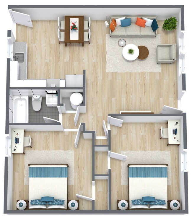 Floorplan - Newly Renovated Flats & Townhomes in the H...