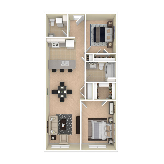 2 Bedroom Lower - The Commons at East Berlin