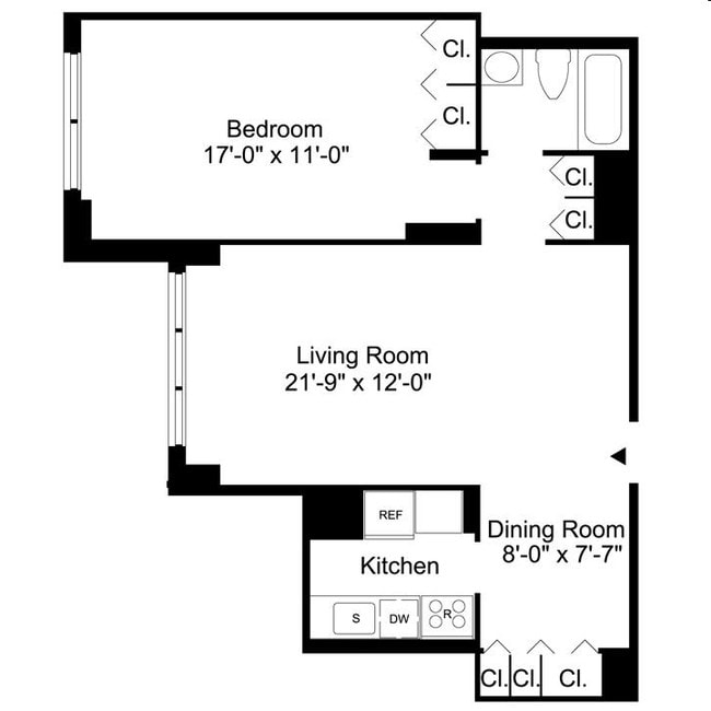 1BR/1BA - The Fairmont