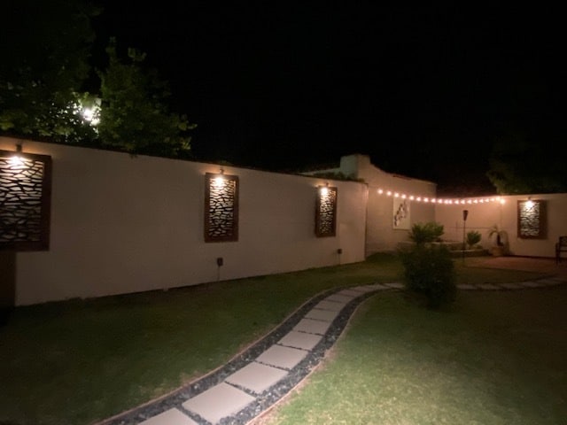 Back yard night view - 1968 El Molino Ave