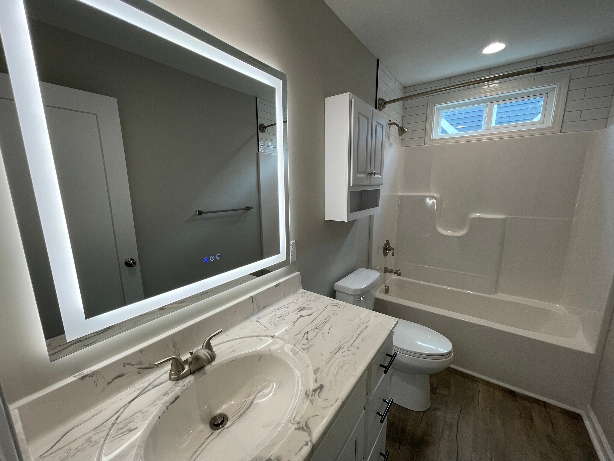 Oversized LED lighted mirror, shade/brightness options - 2225 Kenwood Blvd SE