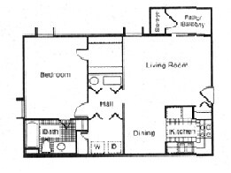 One Bedroom Garden - 850 SF - Cedarwood Apartments