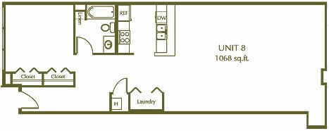 1 Bedroom / 1 Bath / 1068 Sq.Ft. - Eleventh Street Lofts