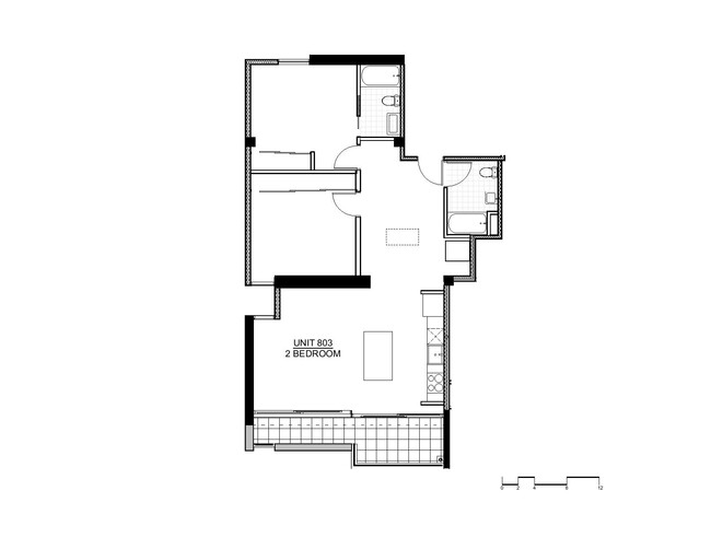 Two-Bedroom, Two-Bathroom 2D Floor Plan - The Fort