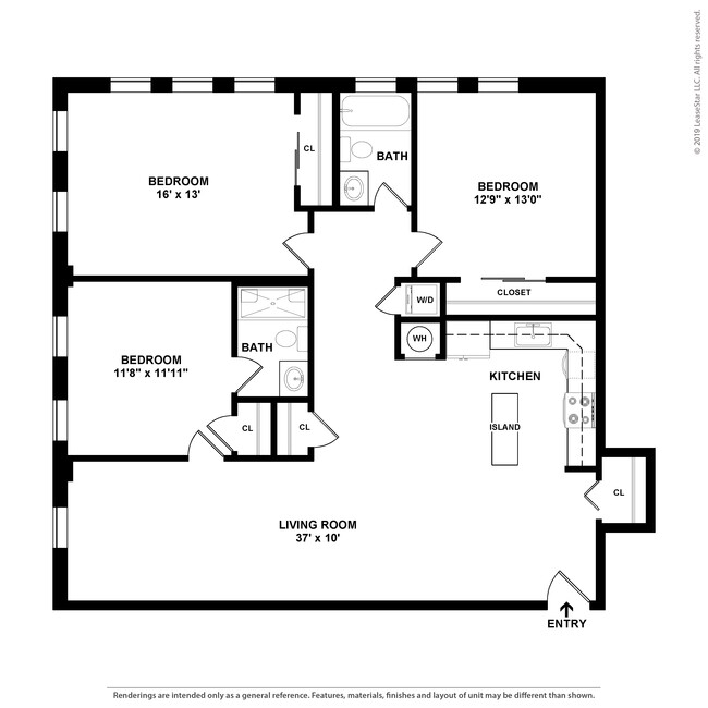 The Chamude: Beds - 3: Baths - 2: SqFt Range - 1350 to 1350 - O'Donnell Apartments