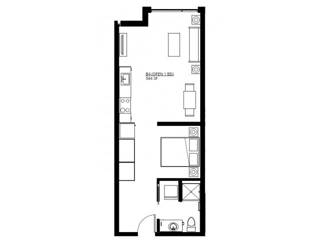 1x1 Open - Montessa Apartments