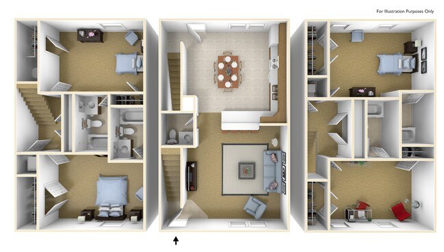 Four-Bedroom Townhome - The Quarry Apartments